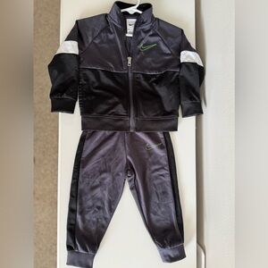 Nike Toddler Black and Gray Tracksuit- 18months